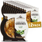 Brunswick Gourmet Brisling Sardines in Extra Virgin Olive Oil with Jalapeño, 4.23 oz Can (Pack of 12), Gluten-Free, Keto Friendly