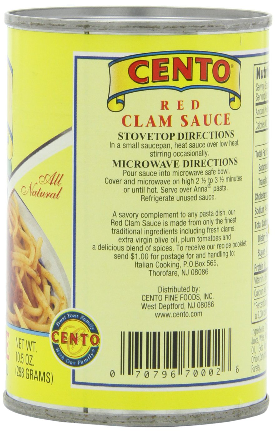 Cento Red Clam Sauce, 10.5 Ounce Cans (Pack Of 12)