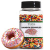 TOSS Rainbow Sprinkles Jimmies, 14 OZ, Decorating Topping for Baking, Ice Cream, Cake, Cupcakes, Resealable Container