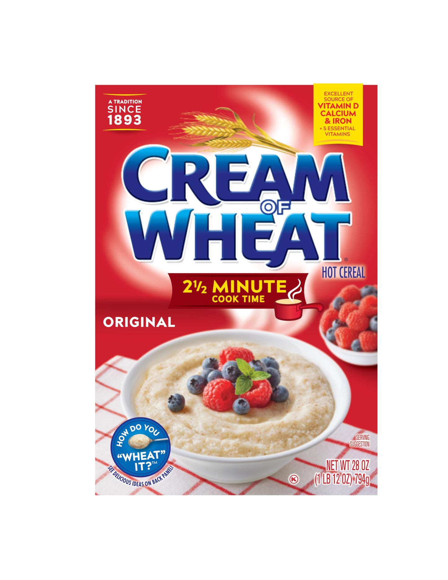 Cream of Wheat Original Stove Top Hot Cereal, 2 1/2 Minute Cook Time, 28 Ounce