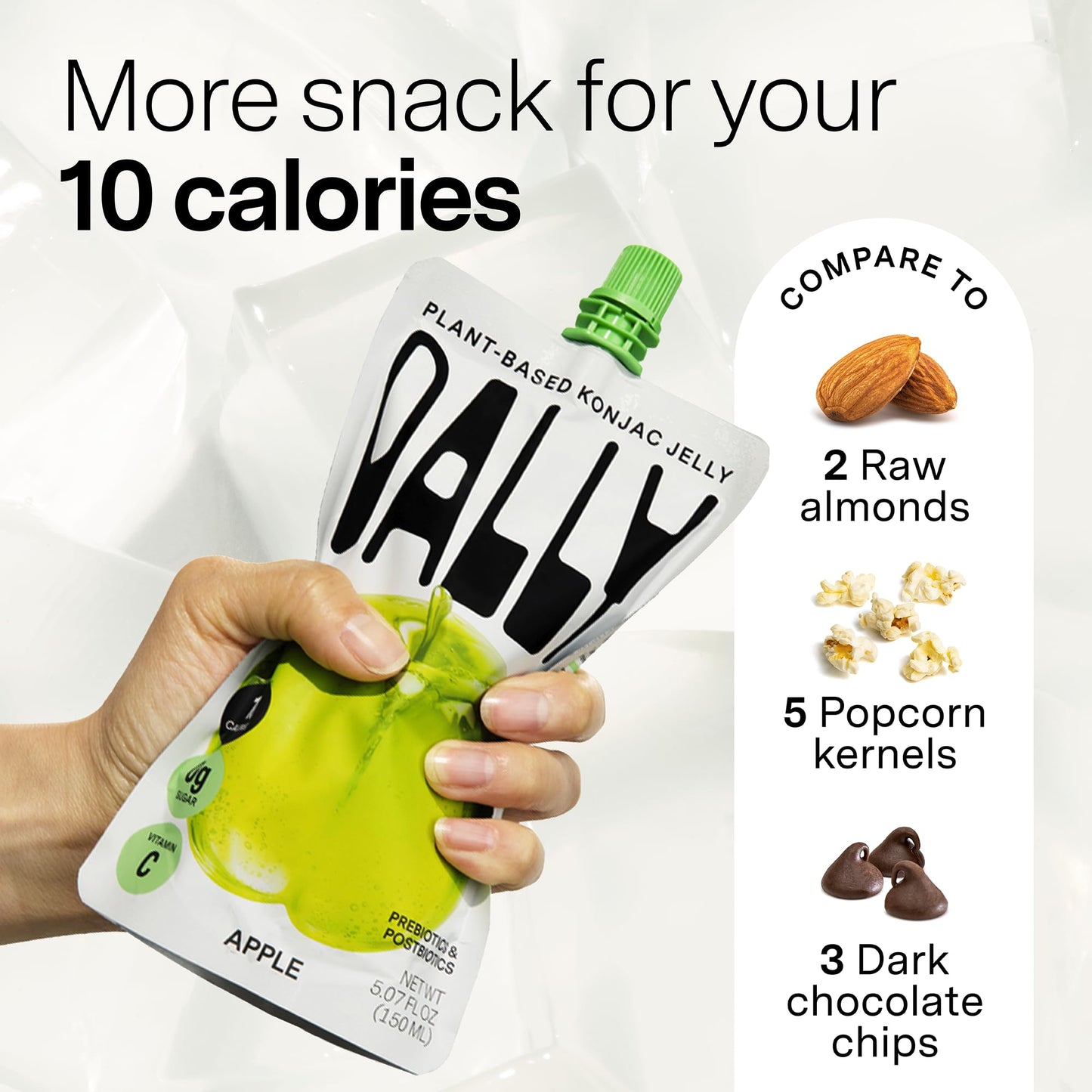 Dally Apple Drinkable Konjac Jelly - (10 Pack) Jelly Fruit Snack With 10 Calories, Zero Sugar - Supports Skin, Immune Health, An
