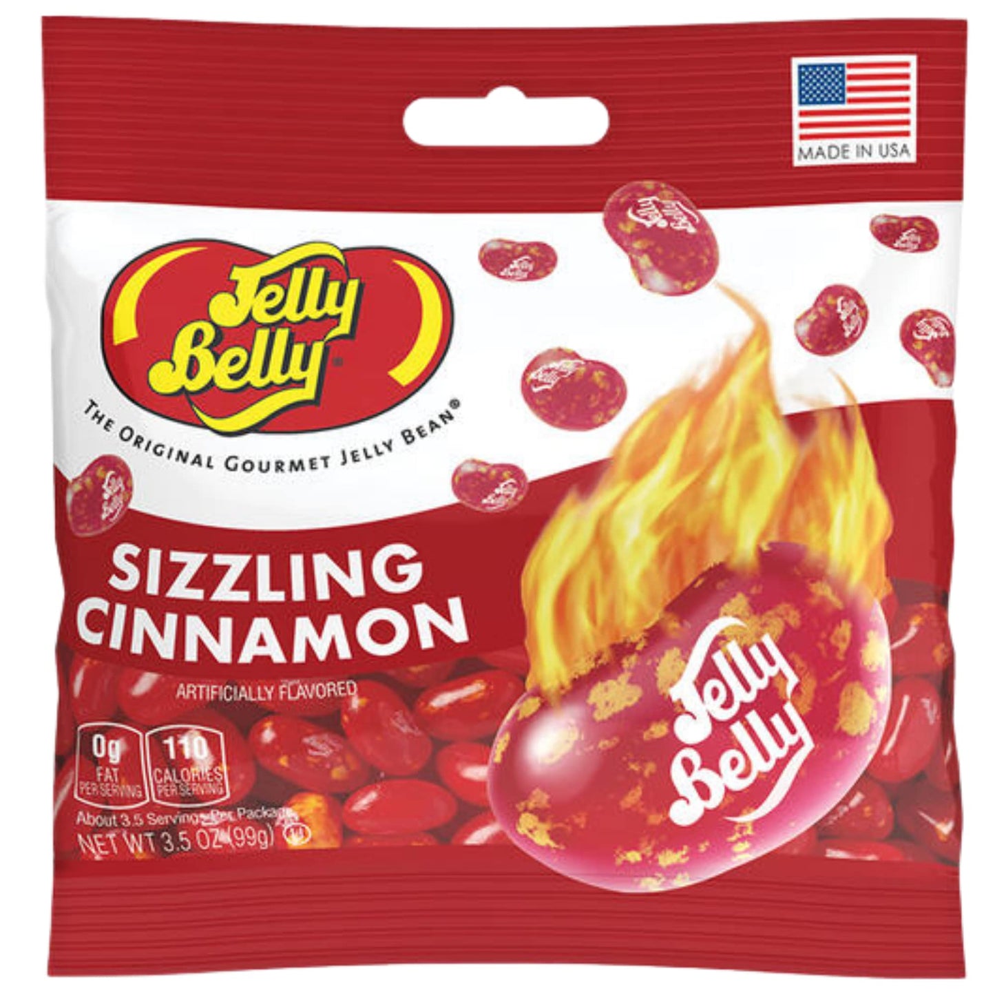 Needzo Sizzling Cinnamon Jelly Beans, Hot & Spicy Chewy Candy, 3.5 Ounces, Pack of 3, Red