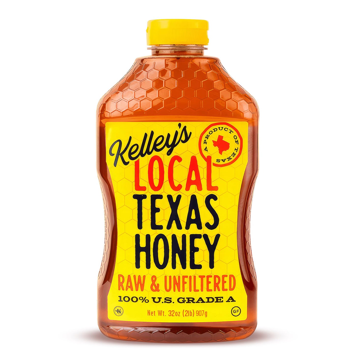 Kelleys Local Texas Raw & Unfiltered Raw Honey, Pure Honey, (32 Ounce)