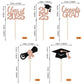 YCTHUNFISH 30 Pack Cupcake Toppers Rose Gold Glitter Graduation Class of 2025 Decorations