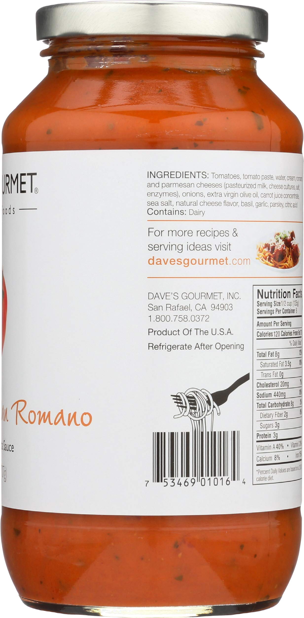 DAVES gOURMET SAUcE PARMSN RMANO cRMY 25OZ