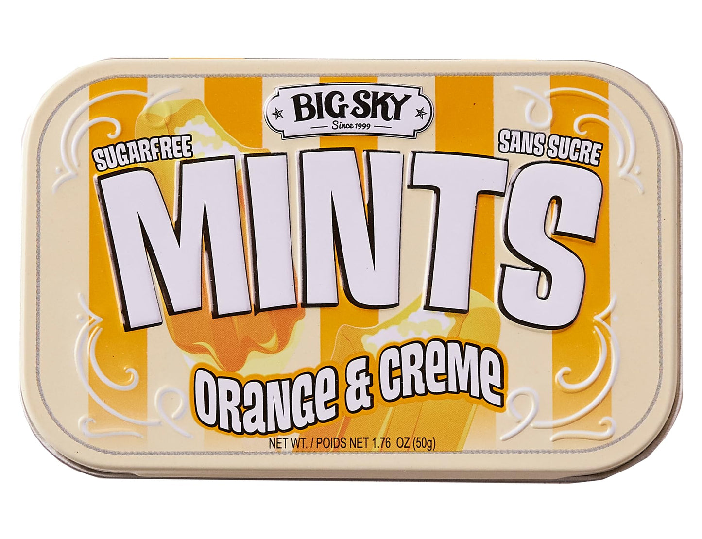 Big Sky Sugar Free Mints Orange & Cream | Sugarfree, No Artificial Colors Or Flavors | Kosher Certified, Vegan, Gluten Free | As