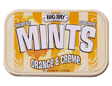 Big Sky Sugar Free Mints Orange & Cream | Sugarfree, No Artificial Colors Or Flavors | Kosher Certified, Vegan, Gluten Free | As