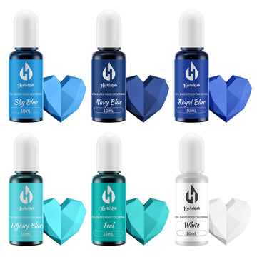 Oil Based Food Coloring For Chocolate 6 Colors X 10 Ml Concentrated Blue Oil Food Dye For Melting Chocolate  Candy Melts  Cake Pops  Strawberries - 6 Colors Blue