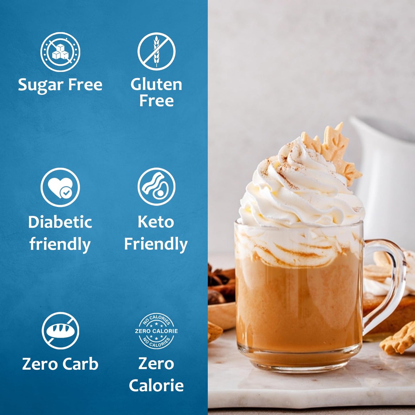 Syruvia Sugar-Free Pumpkin Pie Syrup - 25.4 Fl Oz. Premium Coffee Flavoring Syrup. 0 Calories, Kosher, And Gluten-Free. Ideal Fo