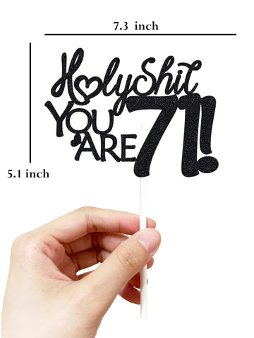 Veegood Happy 71St Birthday Cake Topper 71 Birthday Cake Toppers-Black Glitter, Funny 71St Cake Topper For Men For Women, 71St B