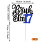 Rssta i Cake Topper for 17th Birthday, Blue, Model XM1222-17 Blue, Fun Celebration Decoration