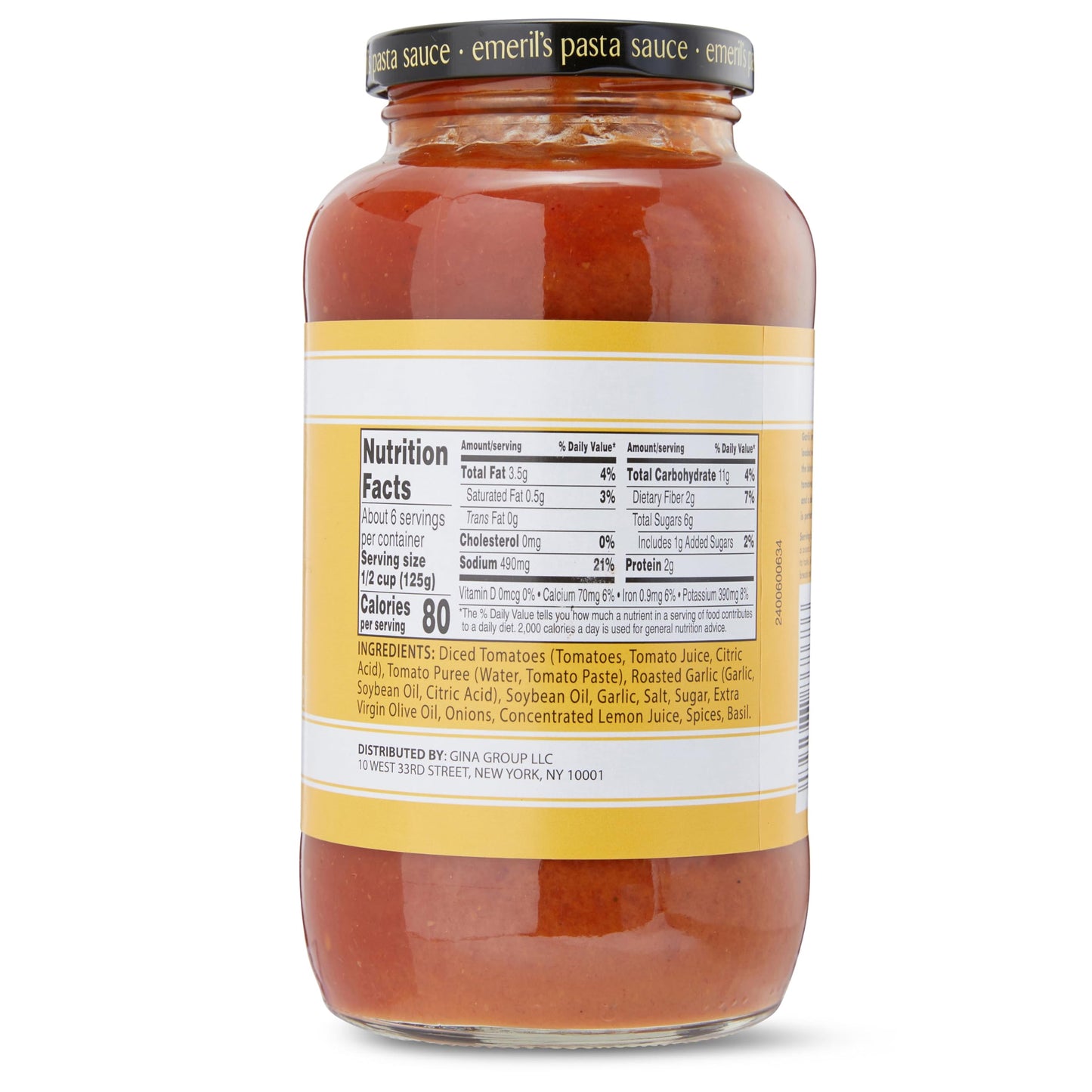 Emeril Lagasse Pasta Sauce 2-Pack - Roasted Garlic - 25 Oz Jar - Gourmet for Pasta, Spaghetti, Pizza & More