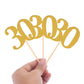 Donoter 50Pcs 30Th Cupcake Toppers Gold Glitter Number 30 Cake Picks For Birthday Anniversary Party Decoration