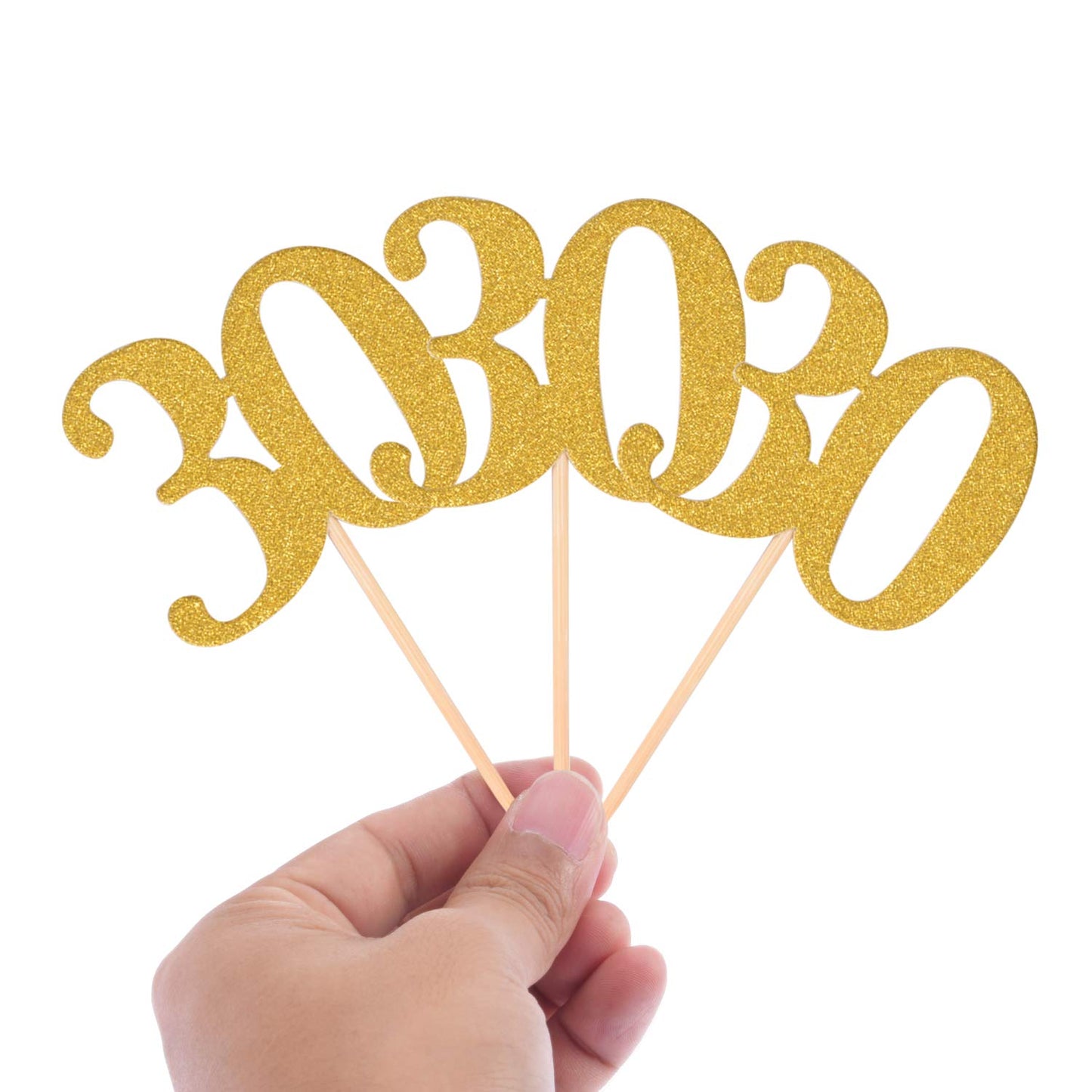 Donoter 50Pcs 30Th Cupcake Toppers Gold Glitter Number 30 Cake Picks For Birthday Anniversary Party Decoration