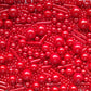 Edible Red Pearl Sugar Sprinkles Candy Mix Size Baking Edible Cake Decorations Cupcake Toppers Cookie Decorating Wedding Party Valentine Halloween Christmas Supplies 100G/3.53Oz