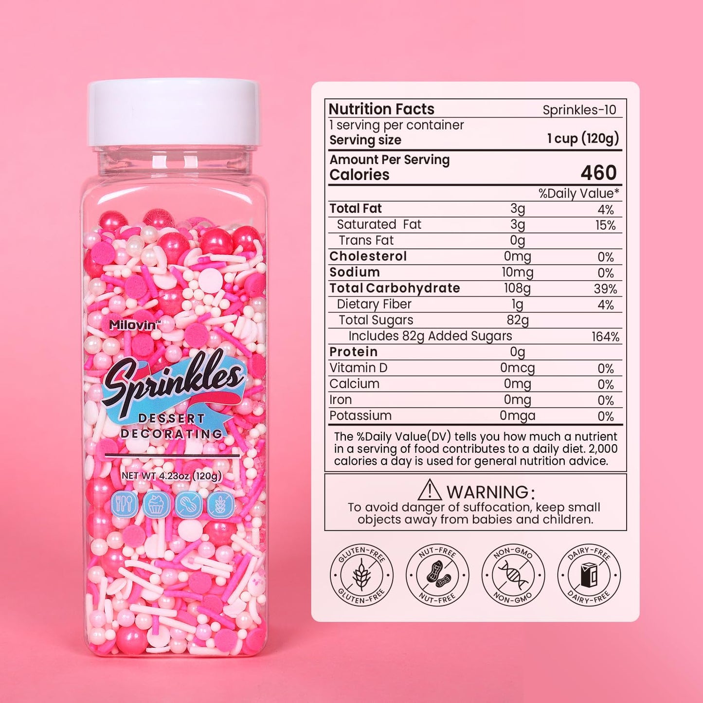 Edible Pink Sprinkles For Cake Decorating, Pink Confetti Sprinkles, Pink Jimmy Sprinkle Mix, Perfect For Baking, Cake, Cupcakes,