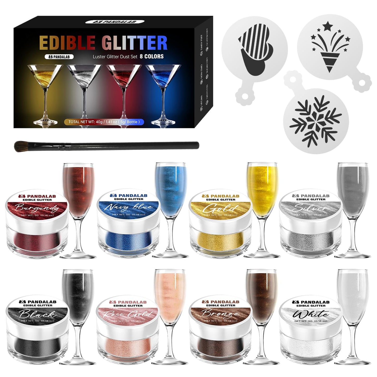 Edible Luster Dust Glitter - Food Grade for Drinks, Dessert Decorating Shimmering Glitter for Baking, Cake, Fondant, Chocolate, 