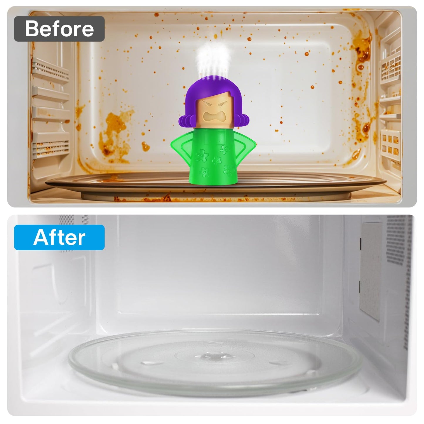 Spardar Angry Mama Microwave Oven Steam Cleaner, Microwave Cleaner Disinfects With Vinegar And Water For Kitchens, The Fun And E