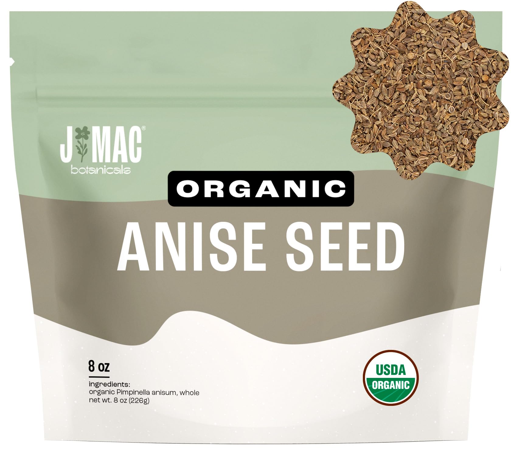 J Mac Botanicals Organic Anise Seeds Whole Aniseed