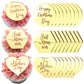 AiQi Bakes Happy Mothers Day Cupcake Toppers, 24 Pieces, Gold Mirror Acrylic, Circle Hexagon Heart Shapes, Model AQHMD-X24