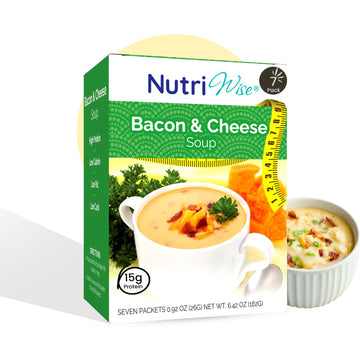 NutriWise - Bacon & Cheese Protein Soup | 7/Box | Healthy Nutritious Diet Soup | Meal Replacement | Hunger Control | Low Fat - L