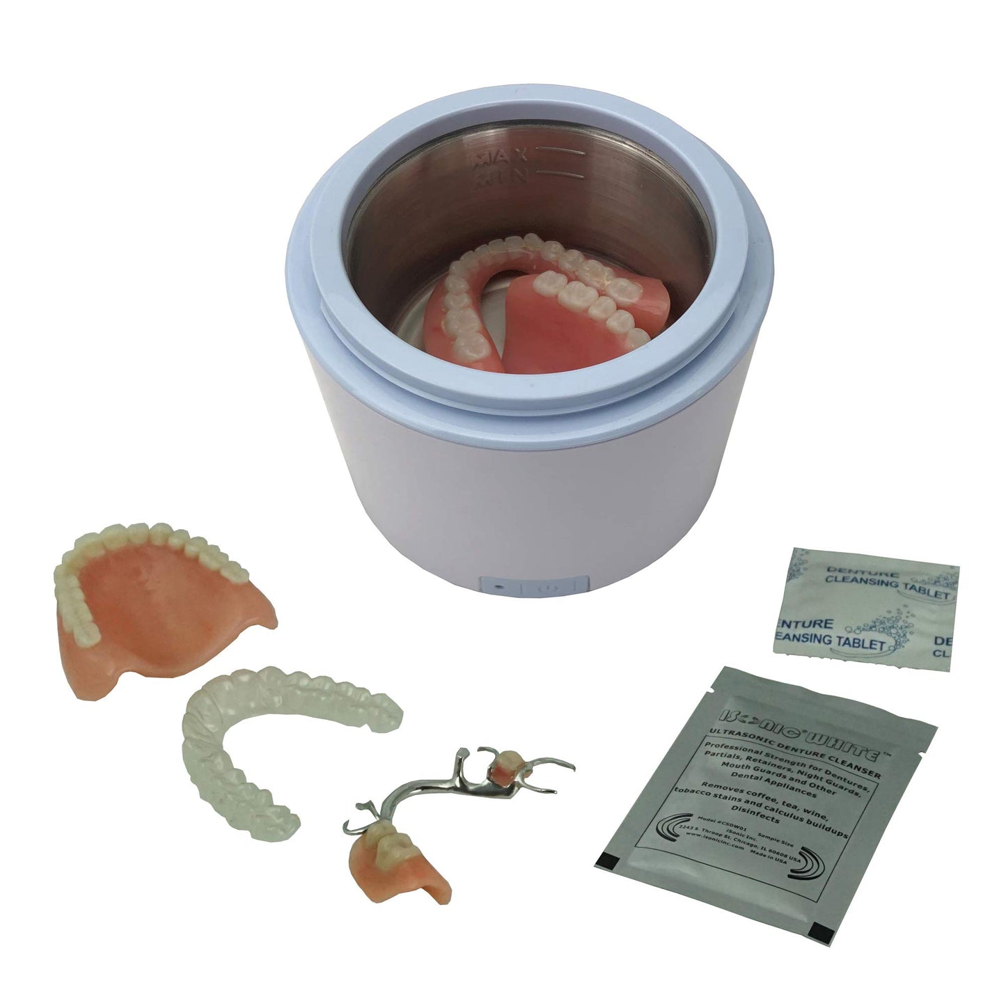 Isonic Ds180-B Portable Denturealignerretainer Cleaner With Rechargeable Battery, Dc12V, Ac100-240V Worldwide