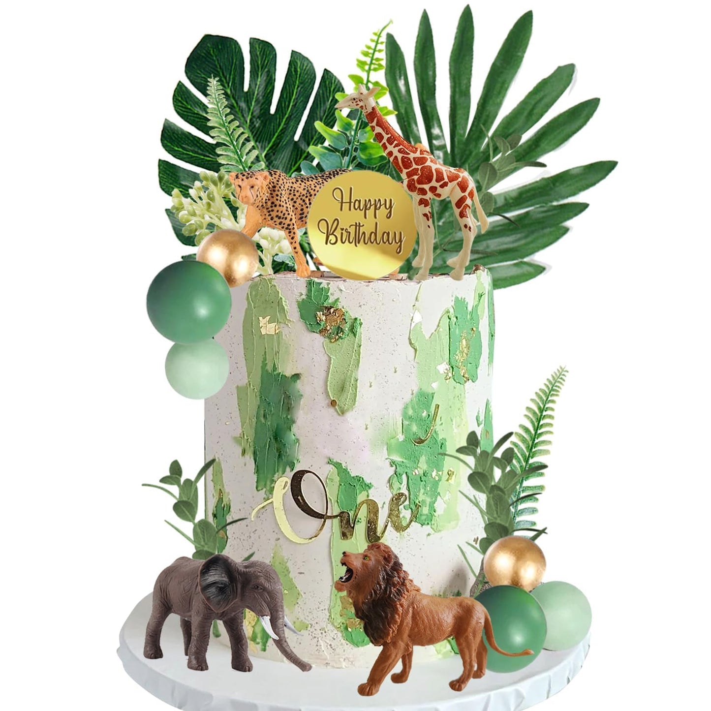 29 Pcs Safari Jungle Animal Cake Toppers With Plam Leaves Balls Cake Decorations For Wild Theme Birthday Oh Baby Safari Jungle P