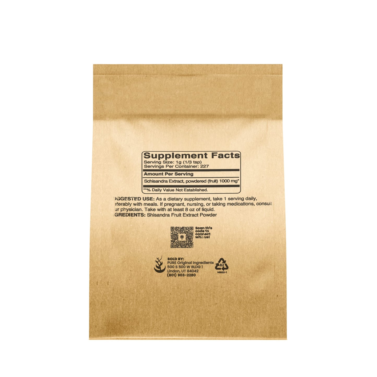 PURE ORIGINAL INGREDIENTS Schisandra Extract Powder, Non-GMO, Gluten-Free, 8 oz