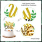 Sursurprise Wild One Cake Topper - Jungle Animals Cupcake Toppers, 25 Pack, First Birthday Decorations, Leopard Cheetah Theme