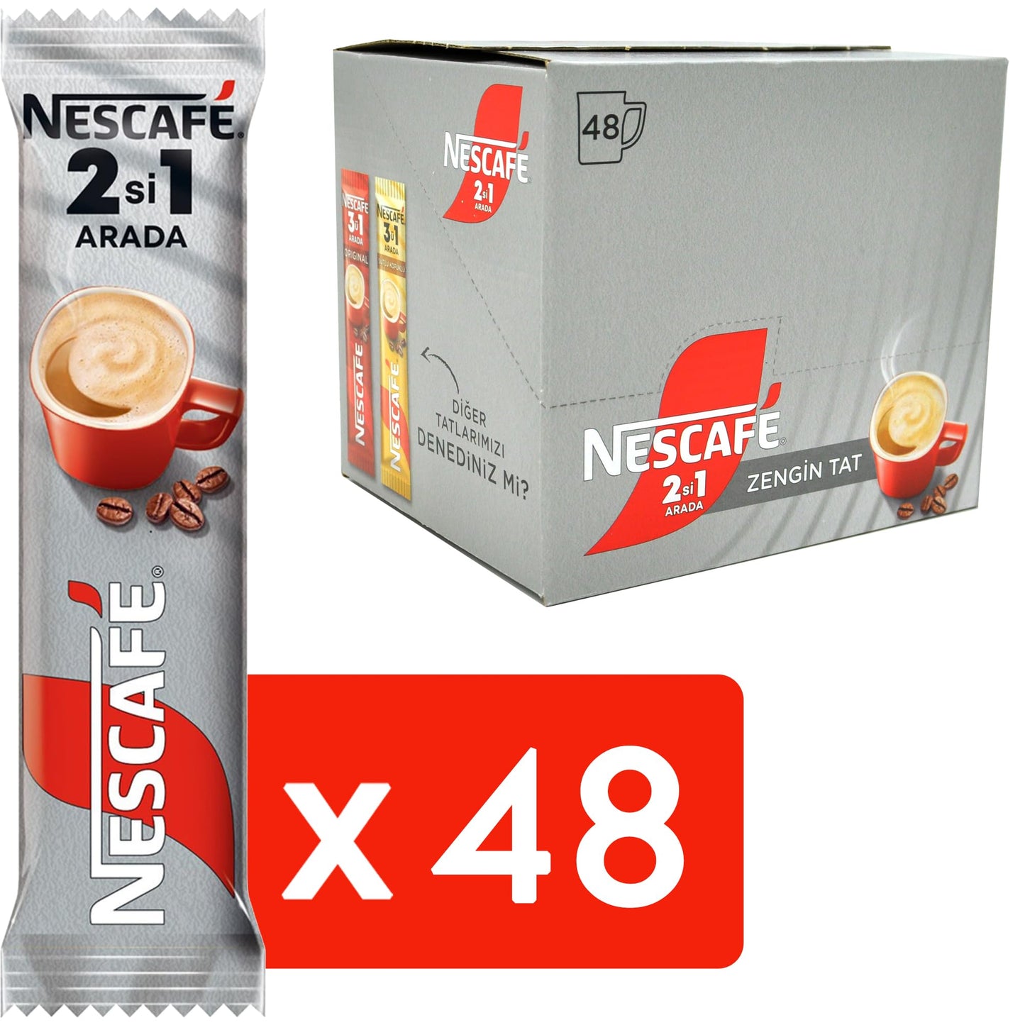 Nescafe 2 In 1 Unsweetened 48 Sticks