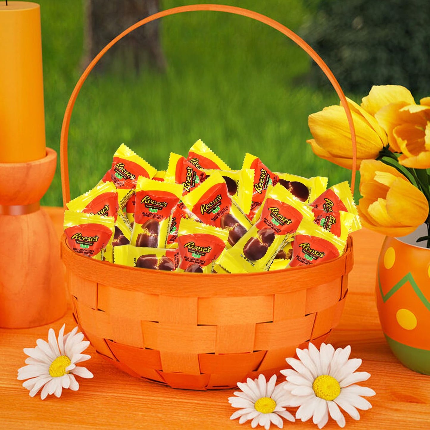 Reese Peanut Butter Eggs Snack Size 25 Pack - Easter Milk Chocolate Candy Individually Wrapped Treats For Egg Hunts & Basket Stu