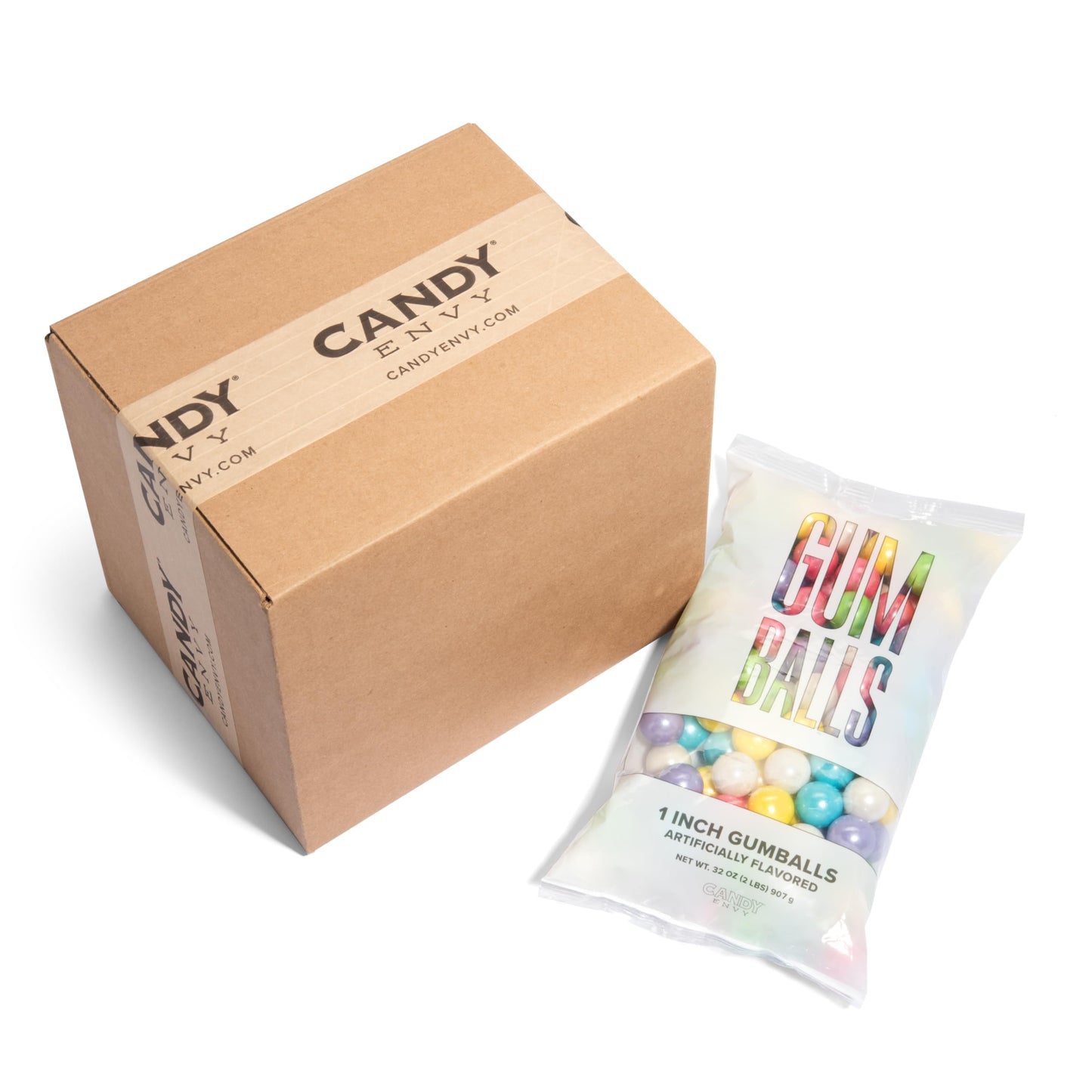 Candy Envy - Shimmer Spring 1 Inch Gumballs - 2Lb Bag - Approximately 113 Gumballs Per Bag - North American Made & Kosher Certif