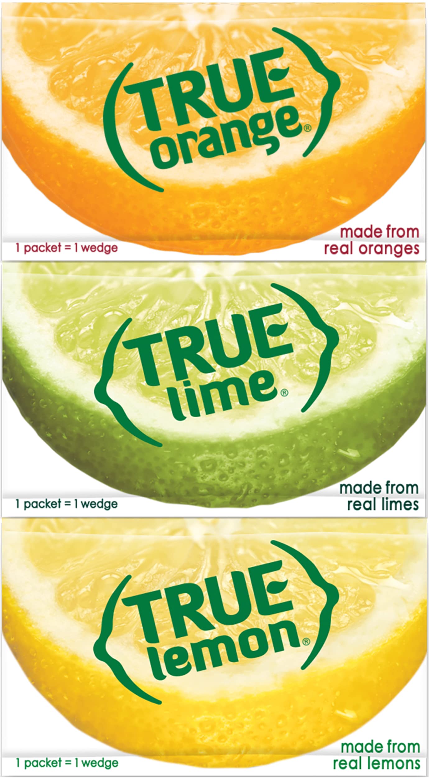 True Lemon, True Lime & True Orange Dispenser Packets 100ct each (3pk)