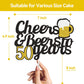 Cheers To 50 Years Cake Topper, Happy 50Th Birthday Cake Topper, 50Th Anniversary Birthday Party Supplies Black And Gold Glitter