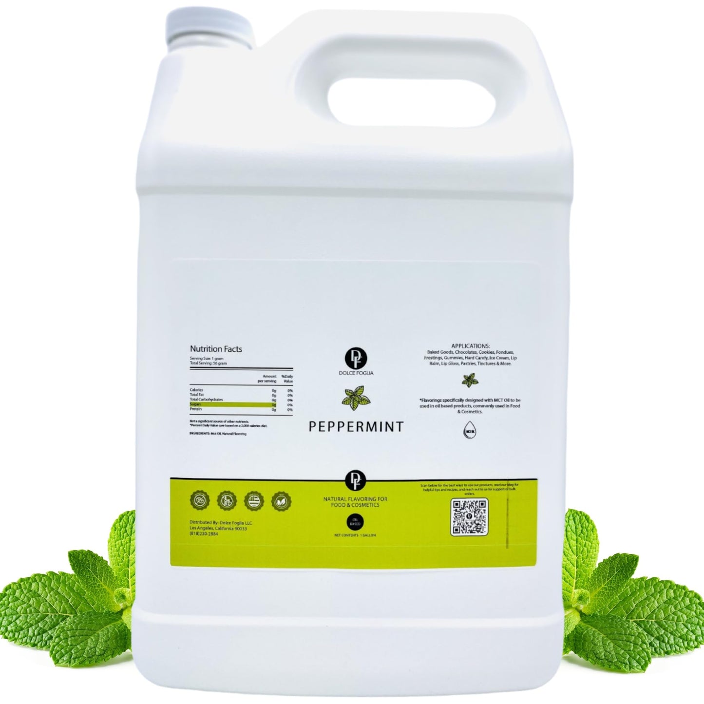 Dolce Flav Natural Peppermint Extract - 1 Gallon Oil-Soluble Kosher  Sugar-Free  Concentrated Pure Mint Flavor For Hard Candy  Chocolates & Baking