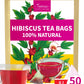 TeeLux Hibiscus Tea Bags, Herbal Tea, Caffeine Free, Refreshing Tart Flavor, 50 Count