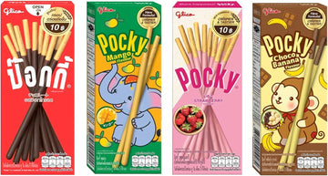 Pocky Variety Pack (Set of 4 Flavours: Original Chocolate (22g), Strawberry (21g), Choco Banana (25g) & Mango Flavour (25g) Japa