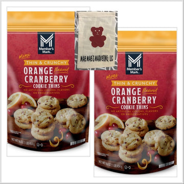 (2 Pack) Orange Cranberry Cookie Thins, 16 oz. - Mae Mae's Marketing, LLC Bundle