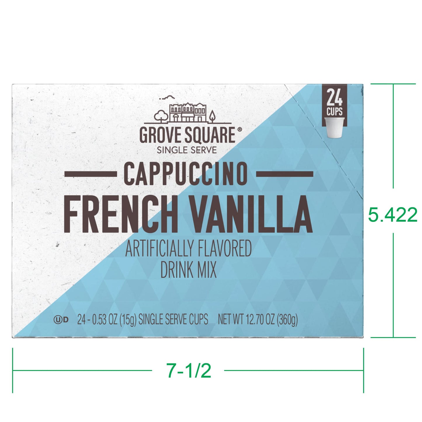 Grove Square Cappuccino Pods, French Vanilla, 24 Count, Single Serve, Multicolored