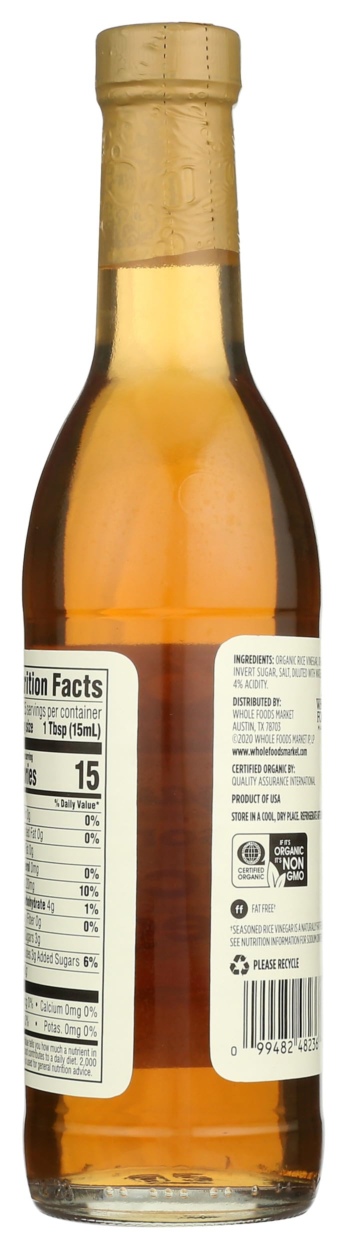 365 Everyday Value Organic Rice Vinegar, Seasoned, 12.7 oz, 12.7 fl oz