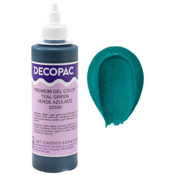 Decopac Premium Gel Food Color, Edible Coloring For Use With Buttercream Or Whipped Icing, Fondant & Piping Gel, Highly Concentrated Gel, 8Oz - Teal Green