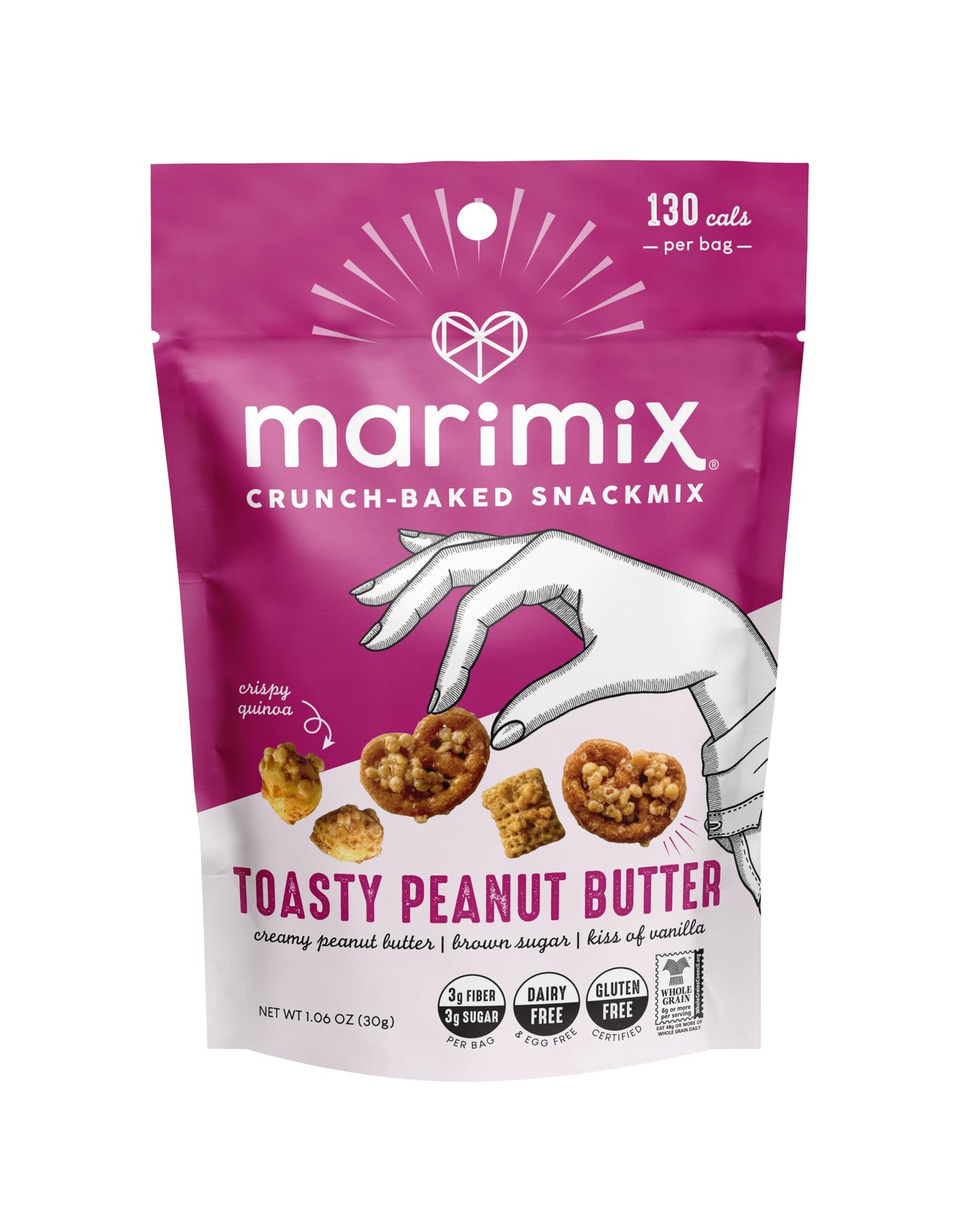 MARIMIX Mini Snack Mix - Toasty Peanut Butter - 6 Pack - 1.06 Ounce Each