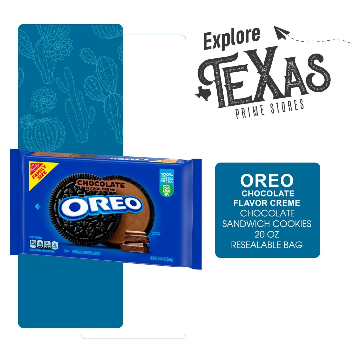 Oreo Flavored 4- Pack Of Chocolate Creme Sandwich Cookies, Family Size Pouch 17 Oz + 1 Freebie By Lavinia Essentials