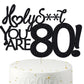 80 Cake Toppers, 80 Birthday Cake Toppers-Black Glitter, Funny 80th Cake Topper for Men For Women, 80th birthday decorations,80t