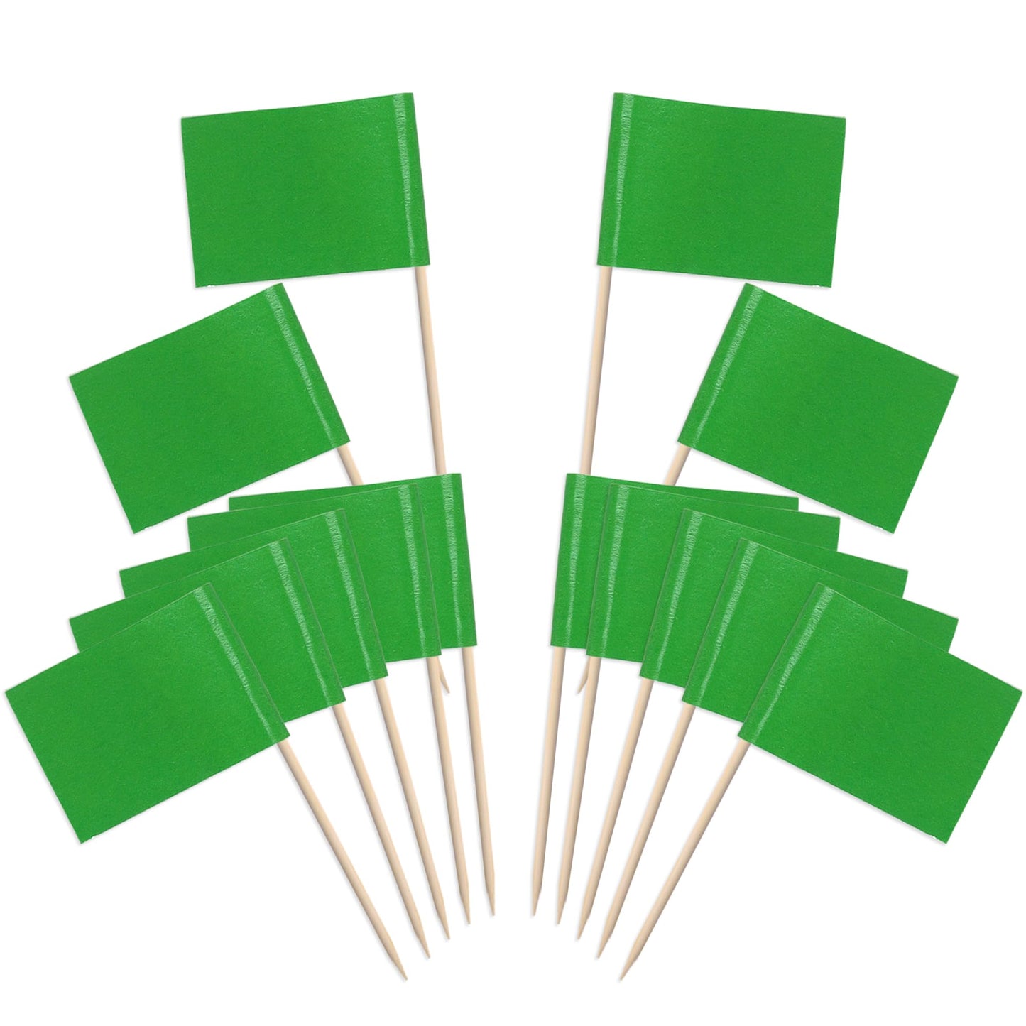 Rsstarxi Mini Green Flag Cupcake Toppers - 100 Pack, Paper, Race Car Theme Decorations
