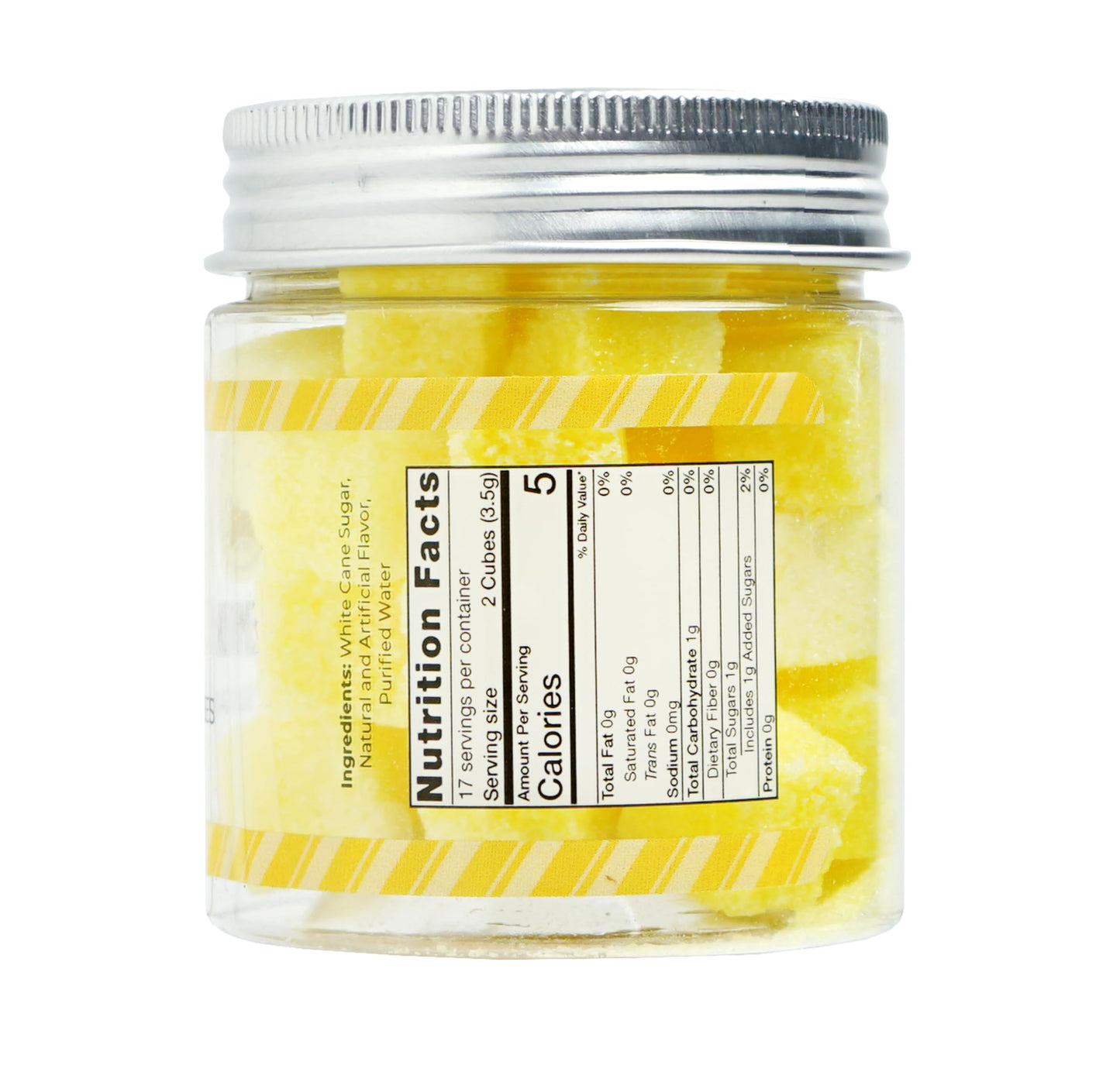 Bear Necessities Gourmet Sugar Cubes - Lemon Infused - 70g Jar (About 35 Cubes) - Perfect for Tea, Coffee, Cocktails & Sparkling Water