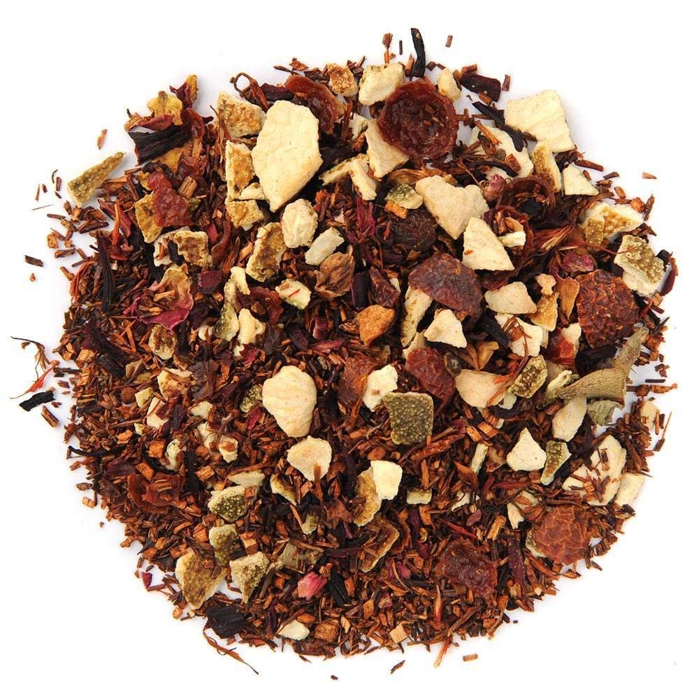 Organic Positively Tea Company Blood Orange Vanilla Rooibos Tea Loose Leaf 4 Ounce Tea