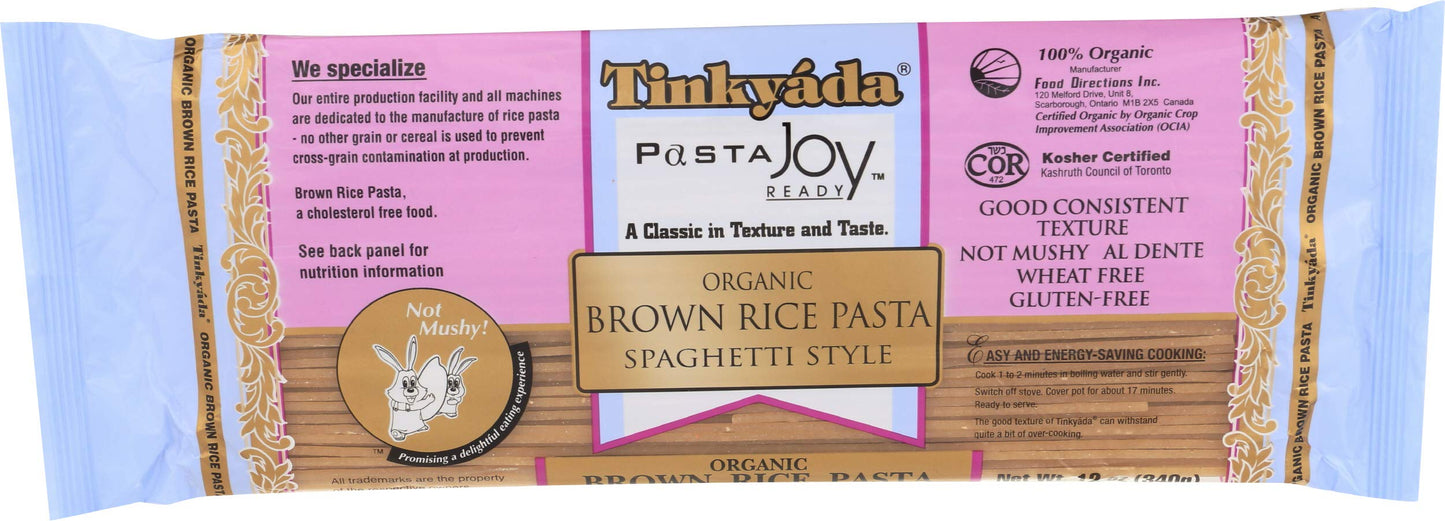 Organic Brown Rice Pasta Spaghetti Style 12 Ounce Pkg