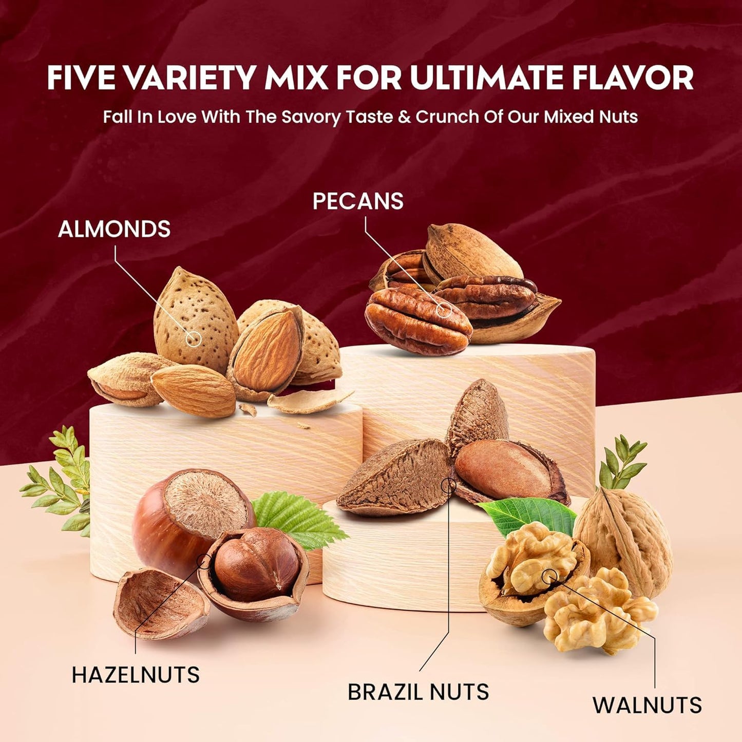 Deluxe Mixed Nuts In-Shell 5 Pounds | Raw, Unsalted & Healthy Snack | We Got Nuts - Kosher Friendly Nut Mix