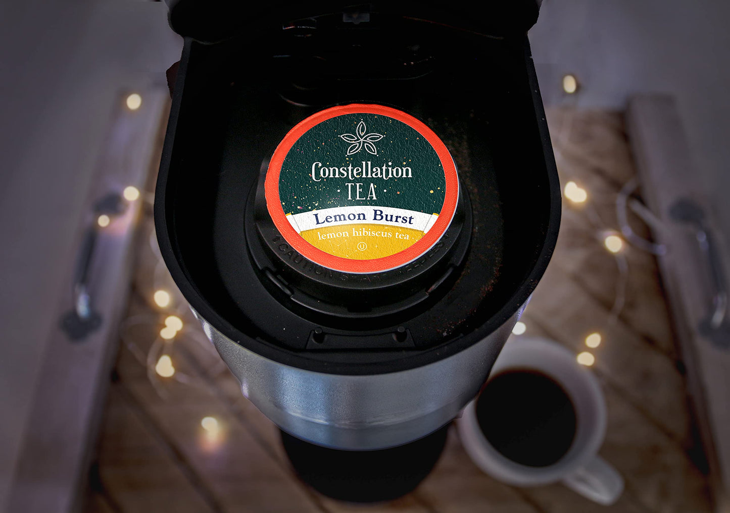 Constellation Tea Lemon Hibiscus Tea Pods Compatible with K Cup malt-inspired, 40 Count, Lemon Burst